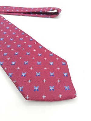   Tom James Executive Silk Tie Mens Burgundy Geometric USA 58x3.375