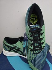 ASICS FuzeXKnit Green Blue Lace Up Athletic S...