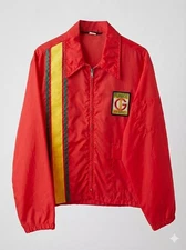 Vintage 60s 70s Swingster Funk's G Hybrid Racing Jacket Medium Red Farm Striped