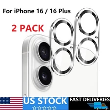 2 Pack For iPhone 16 16 plus Tempered Glass Camera Lens Protector Anti-Scratch