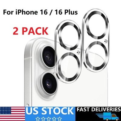 2 Pack For iPhone 16 16 plus Tempered Glass Camera Lens Protector Anti-Scratch
