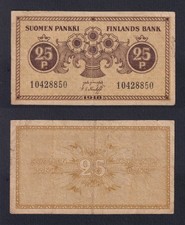 Finland Banknote 25 Pennia 1918 P.-33 BB/VF