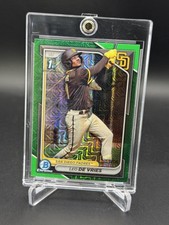 2024 Bowman Chrome Prospects Leo De Vries Green Refractor /99 Padres