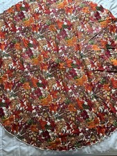 Multicolor Fall Leaves Circular Cloth Tablecloth.