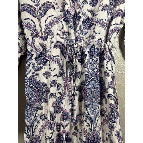 Maxi abito donna Refka manica lunga volant paisley fiori coulisse vita tg 10 - Foto 4 di 6