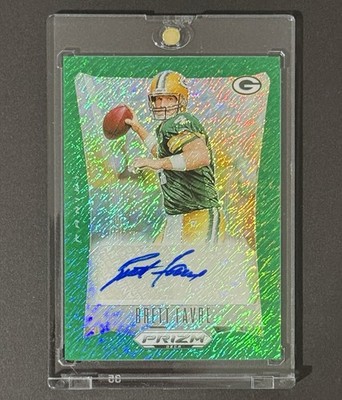 Brett Favre Auto /25 Green Shimmer FOTL 2024 Prizm Deca Packers Color Match Mint