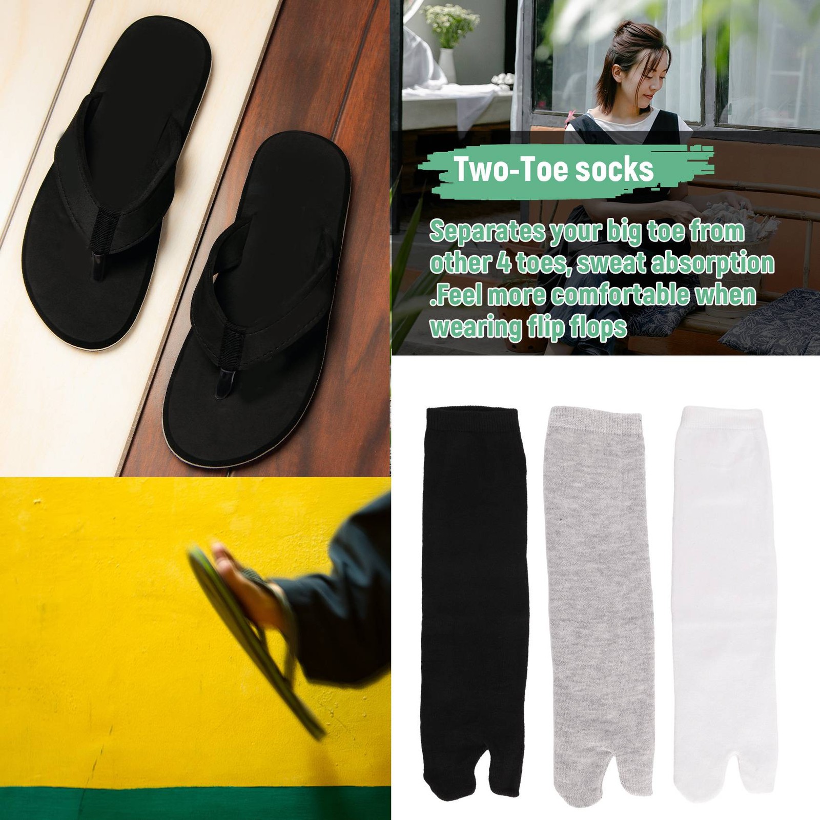 3 Pairs Japanese  Flip Flop Sandal Split Toe Tabi  Geta Zori9845 image 7