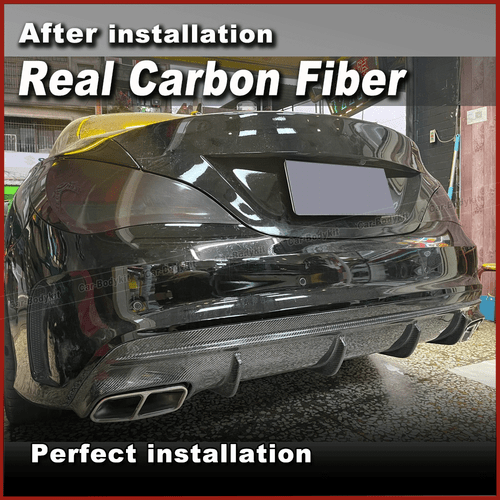 Carbon Heckdiffusor Heckansatz Spoiler Passt für Mercedes C117 CLA250 CLA45 AMG - Bild 2 von 11