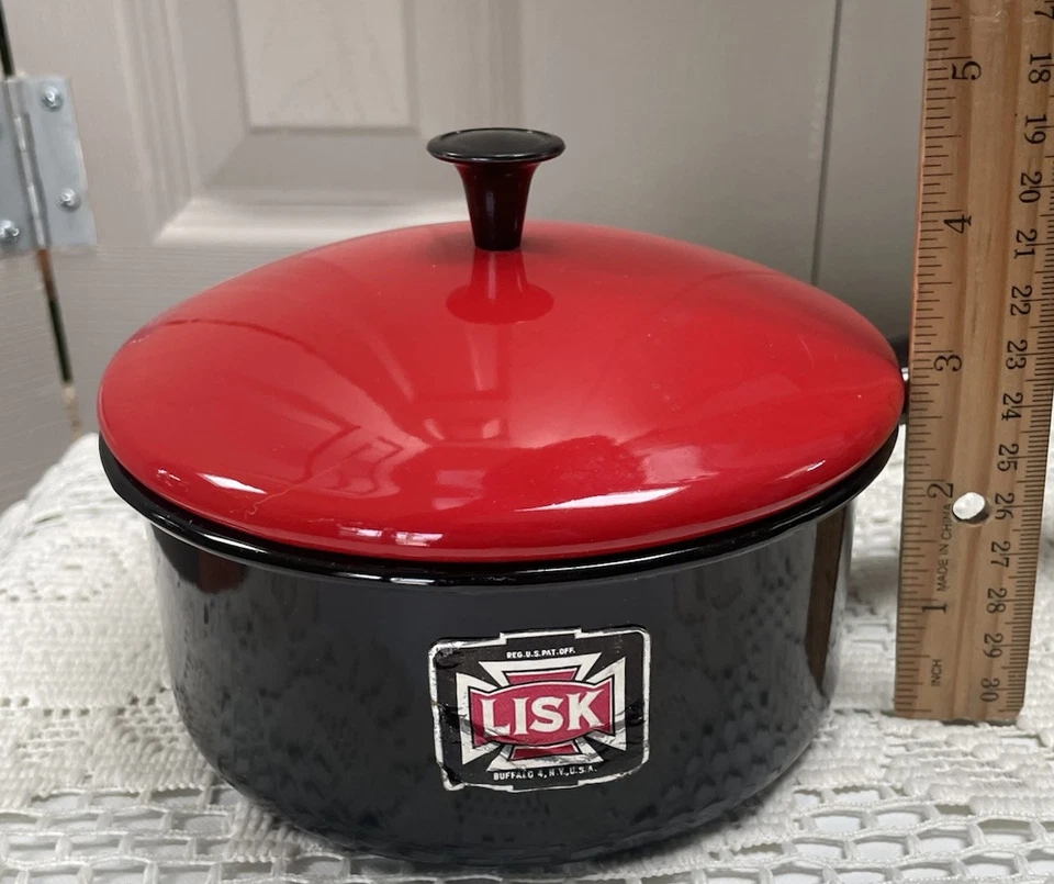 Red Megaware 1 Qt Enamel Pot ~ Features All Cooking Sources - Image 2 of 4