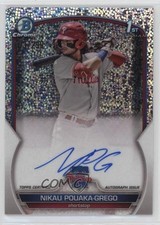 2023 Bowman Chrome Prospect Speckle Refractor /299 Nikau Pouaka-Grego Auto 9hx