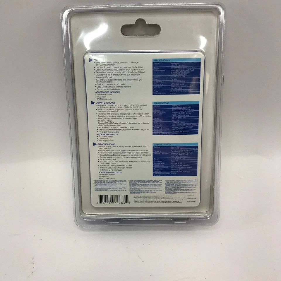 New Coby MP828-8G Touchscreen MP3 Video Player and Camera Factory Sealed - Image 4 of 4