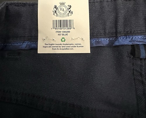 English Laundry Men’s 38 x 30 Slimmer Straight Leg 457 Pants Blue - Picture 3 of 4
