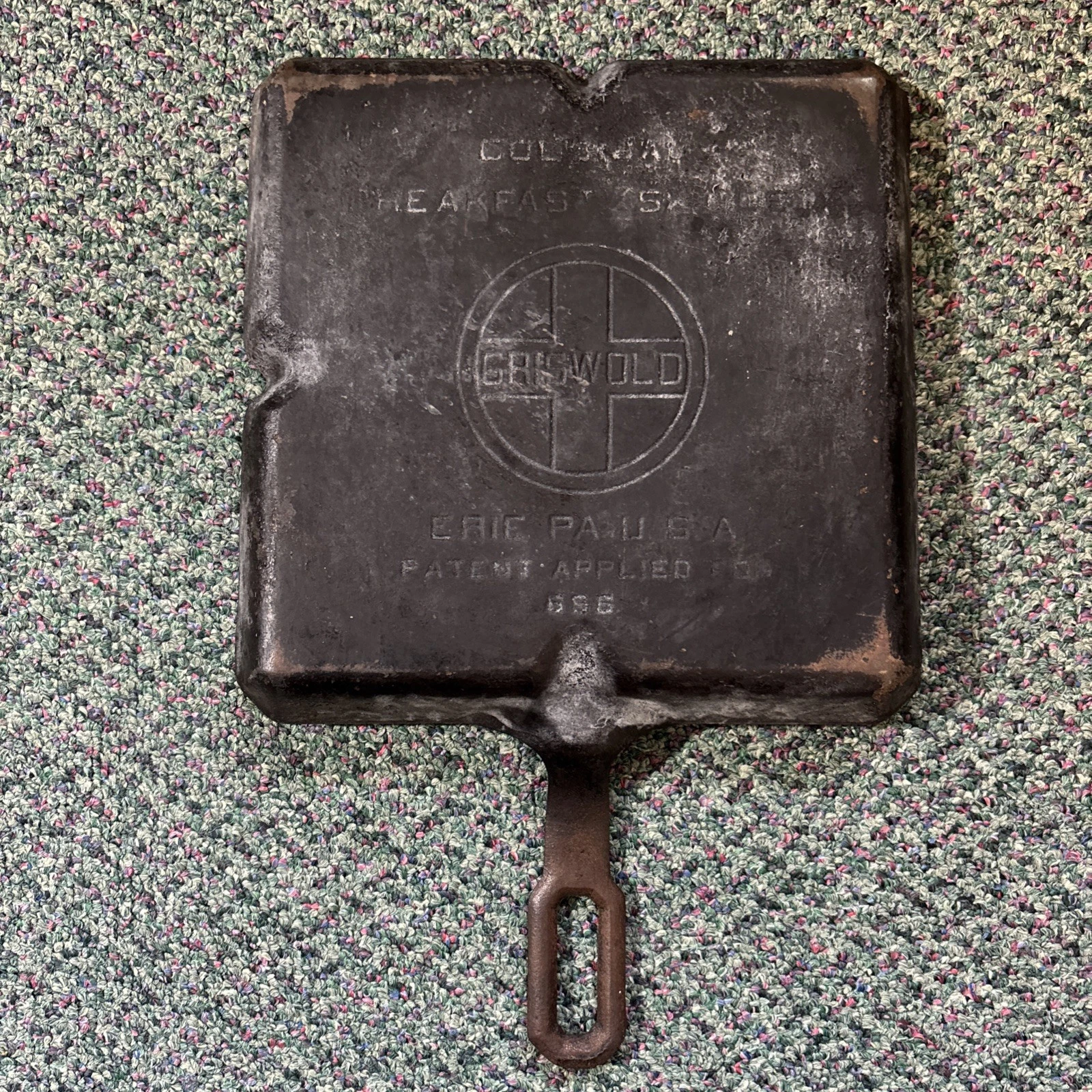 Vintage Griswold Cast Iron Colonial Breakfast Skillet 666 Patent Applied For
Opens in a new window o
