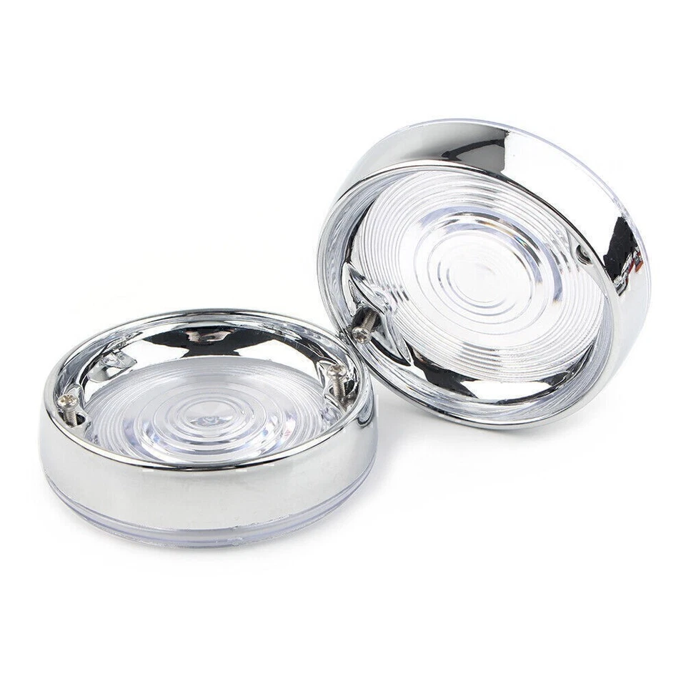 Turn Signal Bezels Visor Clear Lens Cover For Harley Touring Road Glide Chrome Foto 4 de 4