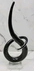VINTAGE MID CENTURY MURANO STYLE BLACK GOLD ART GLASS LOVE KNOT SCULPTURE