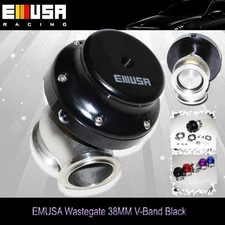 EMUSA 38mm wastegate V Band BLACK DSM EVO VR6 For S13S14 350z Honda Accord