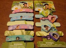 GIRLS DISNEY TINKERBELL/FAIRIES 4PC PONYTAIL HOLDER or BARRETTE SET NWT