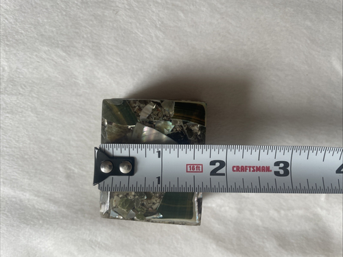 "Mini joyero de baratija epoxi con carcasa de abulón de madera 2"" ancho 1/4"" alto" - Imagen 13 de 19