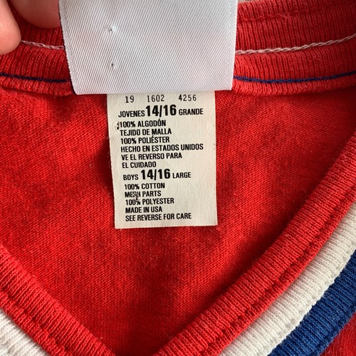 Vintage New York Rangers Jersey Boys 14/16 Large V-Neck Short Sleeve Shirt NHL - Picture 8 of 14