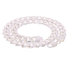 925 Sterling Silver Solid Cuban Link Chain Necklace 12.5mm 18" 134.3grams