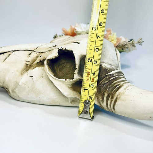 Cabeza y cuernos de calavera de vaca de resina para colgar en la pared occidental/suroeste decoración del hogar calavera - Imagen 9 de 12