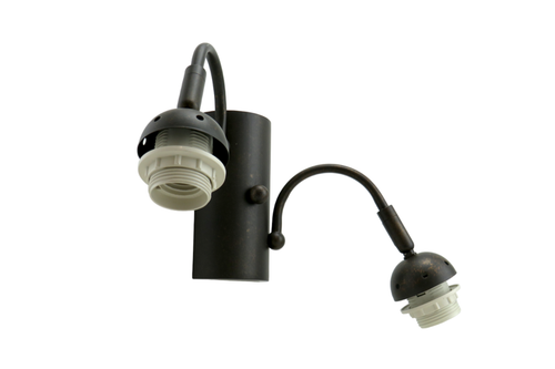 braccio lampada da parete applique in metallo marrone per ricambio E27 telaio - Foto 2 di 4