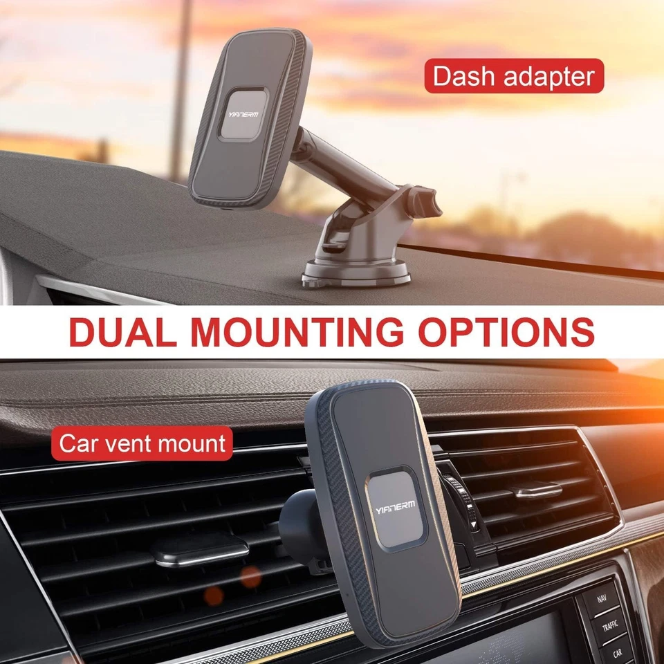 Supporto Cellulare per Auto Magnetico Carica wireless 15W QI Supporto per auto - Immagine 2 di 4