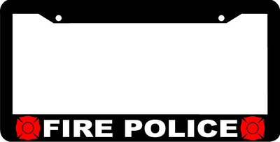 black FIRE POLICE License Plate Frame | eBay