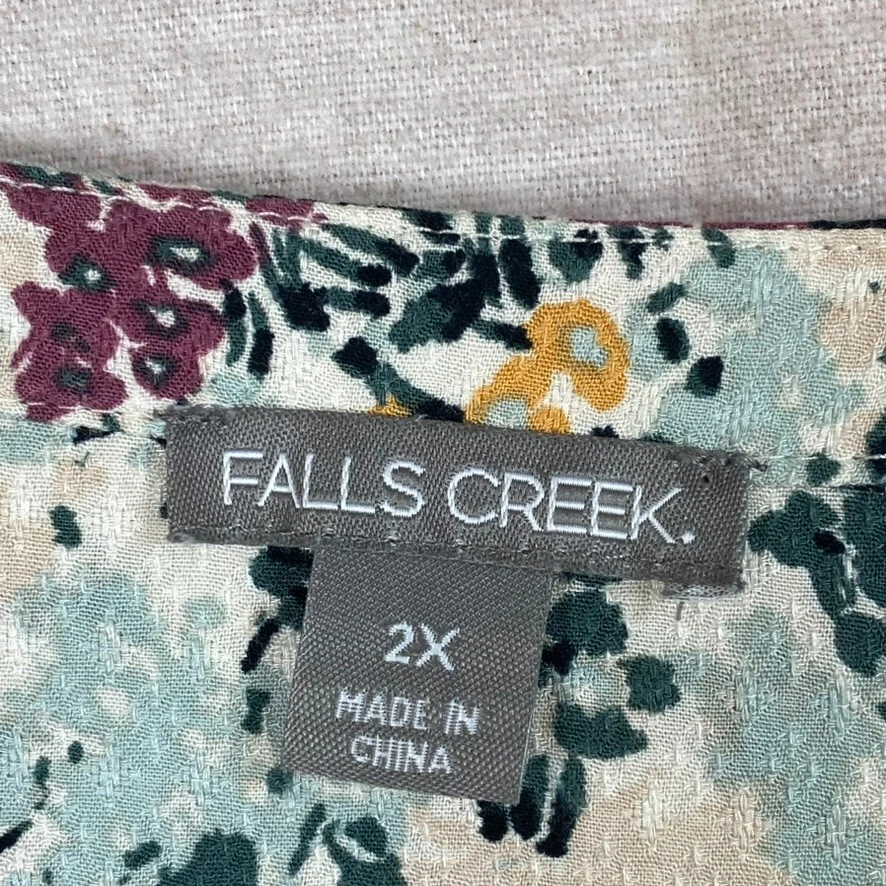 Top Falls Creek para mujer talla 2X manga 3/4 texturizada cuello en V oficina carrera Foto 3 de 4