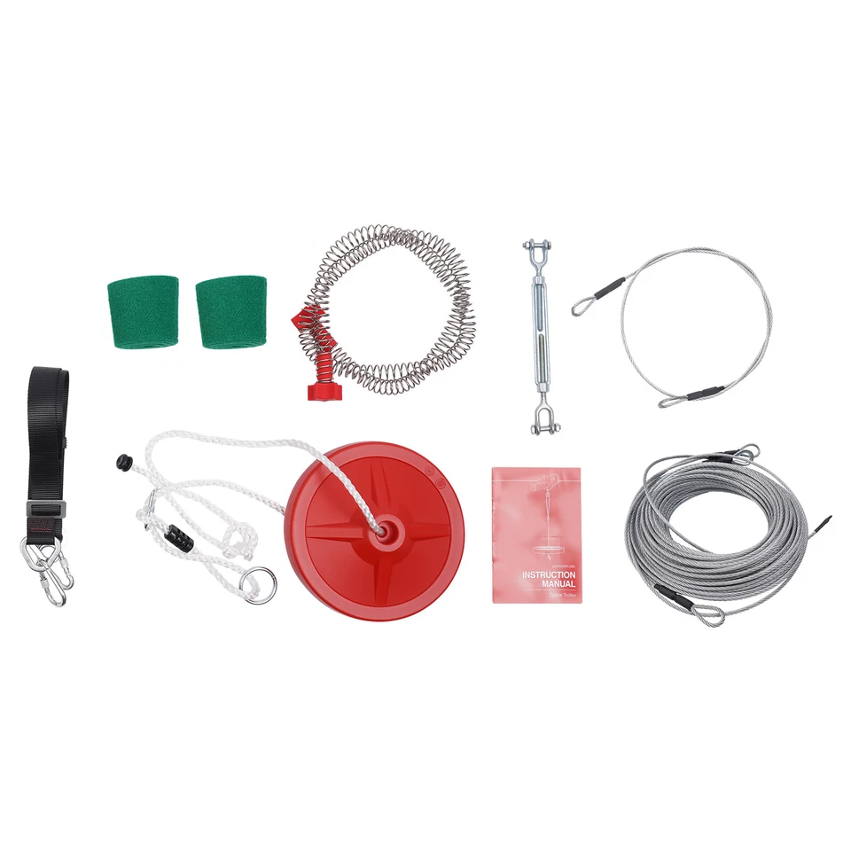 160 Feet Zip Line Kit for and Adult up to 330Lb with galvanized iron Ziplin - image 2 of 4