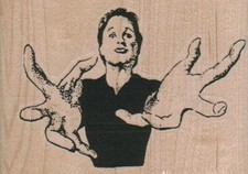 Hands Lady 3 1/4 x 2 1/4" Rubber Stamp, Woman Stamp, People Stamp