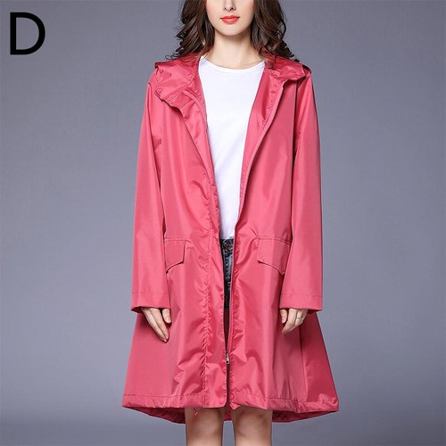 Womens Raincoat Waterproof Reusable Hooded Camping Festival Hiking Rain Jacket - Picture 5 of 22