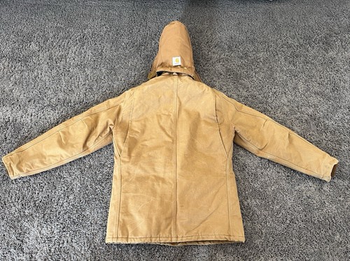 Carhartt giacca foderata trapuntata e cappuccio CO3 BRN foderata artica uomo 42 alta USA Union - Foto 9 di 12