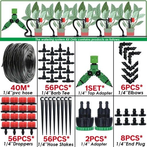 LOT Greenhouse Automatic Self Watering System Kit Garden Micro Drip Irrigation - Picture 13 of 46