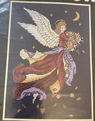 Vtg Rare 1996 Dimensions 'Autumn Angel' Cross Stitch Kit #6717