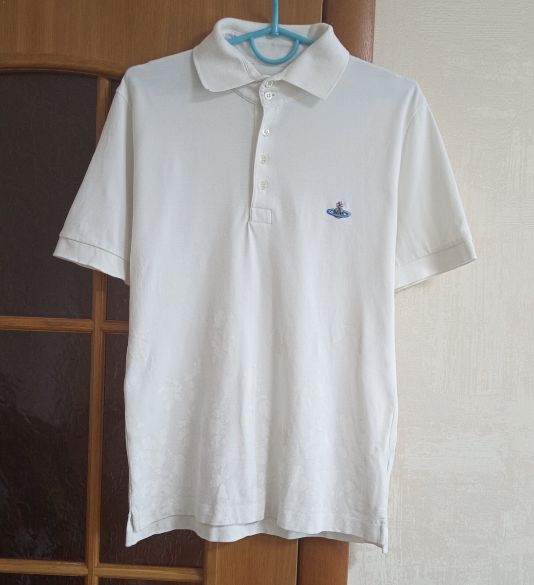 お歳暮 人気 オシャレ Rare Vivienne S Size Y2K Shirt Polo White Flowers Westwood トップス
