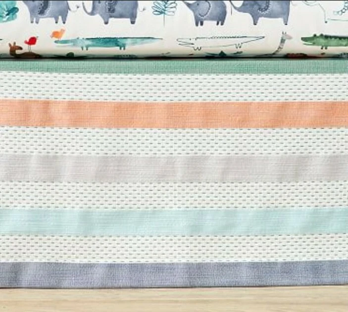 Falda Cuna Pottery Barn Niños Colby Hilo Teñido Multicolor NUEVA Foto 3 de 4