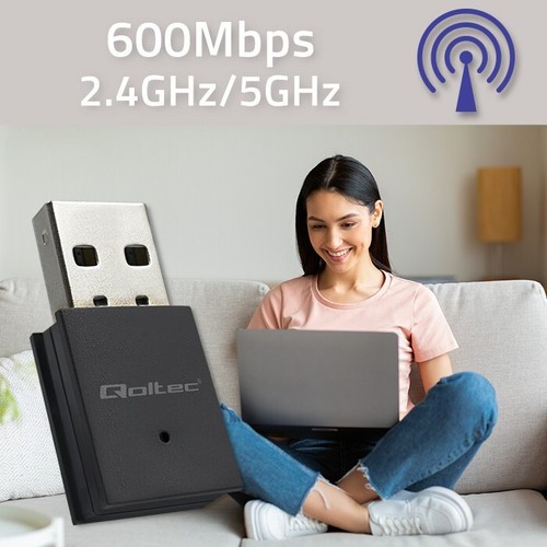Qoltec Wireless Ultra Veloce Mini Adattatore WiFi Standard AC BT 4.0 USB - Zdjęcie 11 z 11