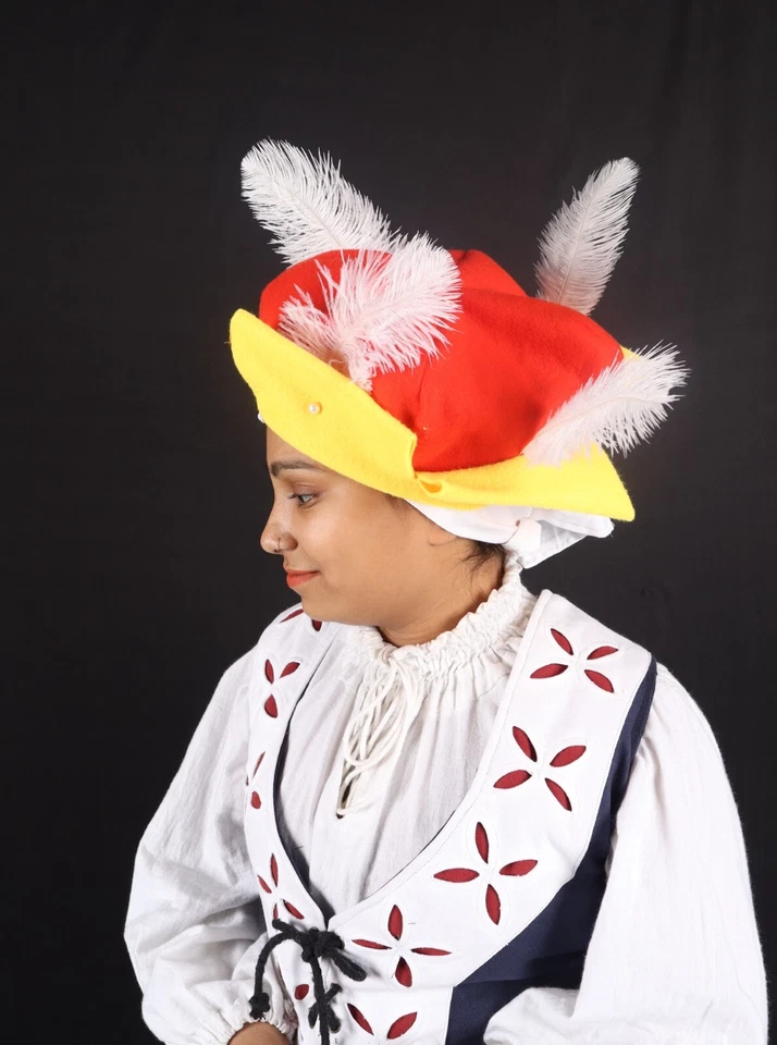 Landsknecht шляпа, Ренессанс фестиваль шляпа, Ренессанс шерстяная шапка, перо шляпа - Изображение 3 из 4