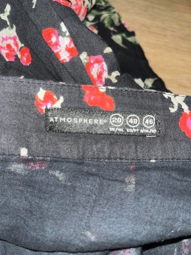 ATMOSPHERE BLACK FLORAL LINED SKIRT SIZE 20 SEE DESCRIPTION PREOWNED - - Picture 2 of 5