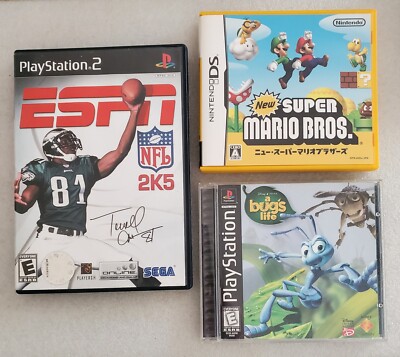 Playstation 2 NFL 2K5 And Free A Bug's Life,Nintendo Super Mario Bros Game 