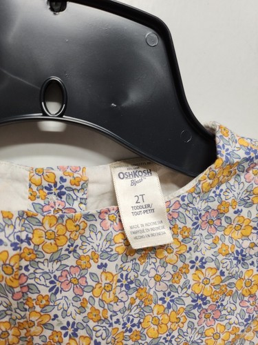 Oshkosh B'gosh Yellow Floral Dress Toddler Size 2T RK26 - Picture 3 of 4