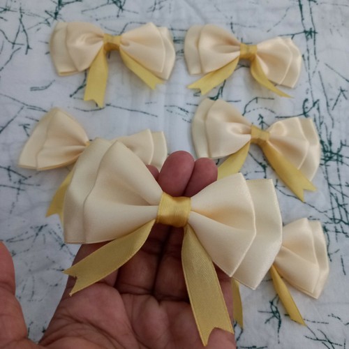 Pack of 24 Satin Ribbon Double Bows 3 inch Ready Made Craft Party Clothes - Picture 1 of 4