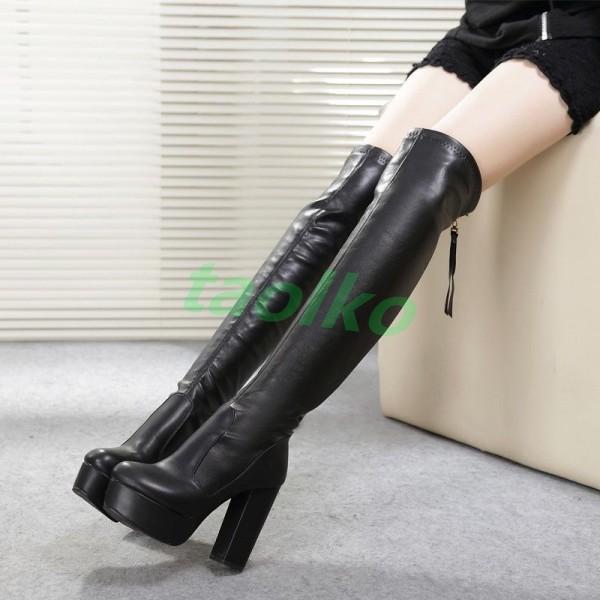 Fashion Women's Over The Knee Thigh Boots Chunky Heel Winter Warm Platform Shoes Fashion Women's Over The Knee Thigh Boots Chunky Heel Winter Warm Platform Shoes