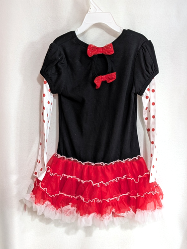 Disney Minnie Mouse Girl's Black Multi Tutu Long Sleeve & Legging Set - Size 6 - Picture 4 of 7