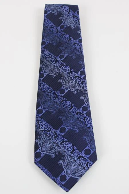 Corbata de seda BRUNO PIATELLI caprichosa azul sobre azul. Foto 2 de 3