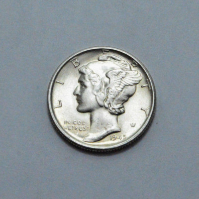 1945-S AU/UNC/MS Mercury Dime Misprint Error Rare 90% Silver US
