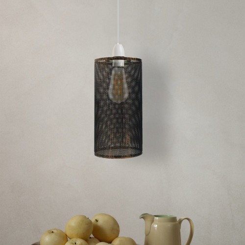 Metal Cylinder Easy Fit Lampshade Ceiling Pendant Light Shade Wire Cage Lighting - Picture 79 of 150