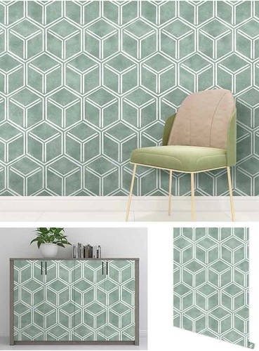 White Border Hexagon Wallpaper Peel &Stick Self-Adhesive For Bedroom Decor 3m - Picture 8 of 10