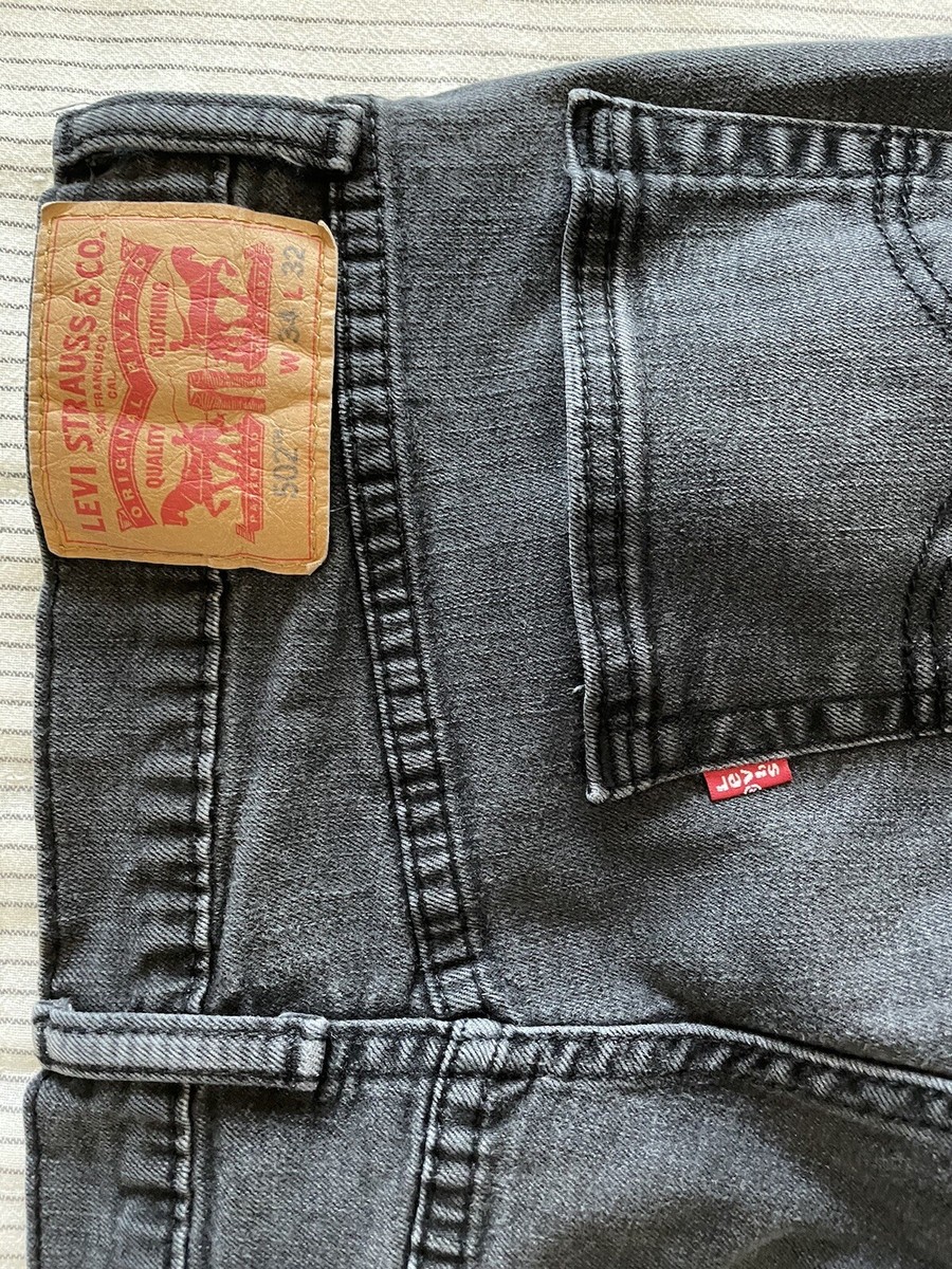 LEVI'S 502 man's SIZE W34 L32 REGULAR black TAPER FIT FLEX LEVI'S 502 man's SIZE W34 L32 REGULAR black TAPER FIT FLEX